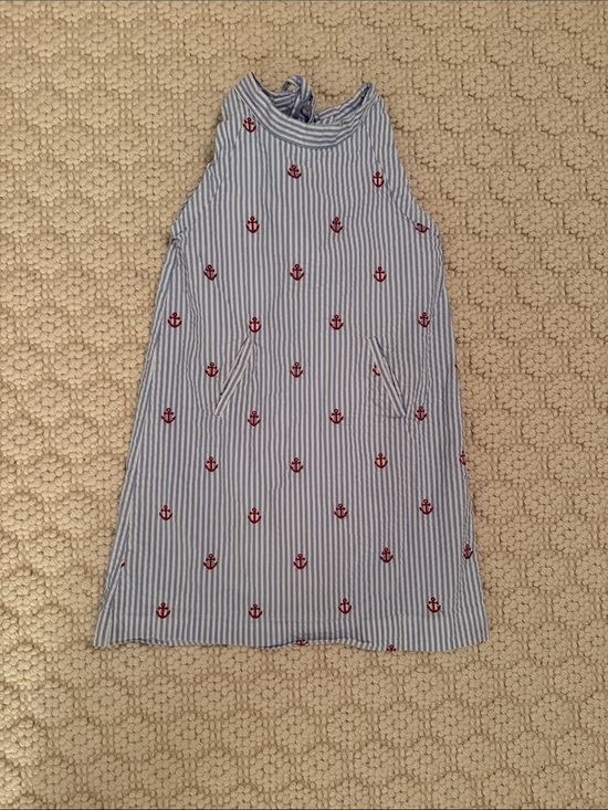 CPC Childrenswear Other - Nautical Blue & White Striped Anchor Shift Dresst